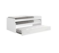 Cama triple aglomerado blanco con somieres 105x200cm