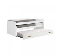 Cama triple aglomerado blanco + somieres y colchones 90x200cm