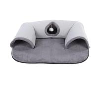 Cama Túnel para Gatos, Gato Interactivo Lavable Desmontable en Forma de U con Bola Colgante, Felpa Suave, Duradera, Segura para Gatos de Interior Poliéster 29.53x21.65in