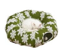 Cama túnel para Gatos navideña - de rosquillas para Gatos | Suave Gatito Donut túnel Sala de Estar hogar Dormitorio balcón enriquecimiento Ejercicio hibernación