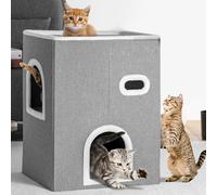 Cama vertical para gatos BAKAJI con entrada, refugio para mascotas , rascador de poliéster y , tumbona rascadora con base antideslizante, 48 x cm