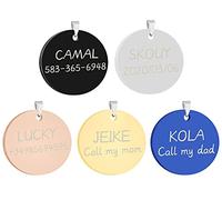 CAMAL Chapa Perro Grabada, 2 Piezas Ronda Placas para Perros y Gatos, 25mm, Chapas Personalizadas (Oro Rosa)