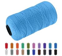 CAMAL Hilo Macrame 1,5mm x 200m Polipropileno Hilo para Crochet Cuerda Trenzada Lanas para Crochet Yarn Trapillo para Tejer Bolsos para Cesta de Ganchillo (Azul Aqua)