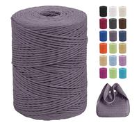 CAMAL Raffia Hilo de papel trenzado de 2 mm x 300 m, hilo de papel de rafia suave para tejer bolsas, gorro de playa, manualidades (morado profundo)