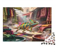 Camaleón Colorido Puzzle de 1000 Piezas Papel para Adultos Escena Bazar Puzzle para Toda la Familia Relajación Decoración Regalo Nan