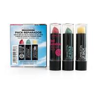 Camaleon Cosmetics - Pack Reparador - Bálsamo Reparador + Exfoliante + Bálsamo Color y SPF50 - Vegano - 3 Unidades - 12gr