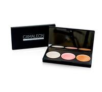 Camaleon Cosmetics - Paleta Iluminadores - 3 tonos - Blanco, Rosa y Bronce - En Crema - 100% Natural - Vegano - 1 Unidad - 7.5g