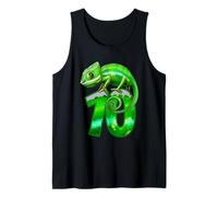 Camaleón para fiesta de cumpleaños número 10 de lagarto para niños de 10 años Camiseta sin Mangas