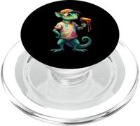 Camaleón Pintor con Rodillo y Manchas de Color PopSockets PopGrip para MagSafe
