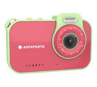 AgfaPhoto Realikids CAM Impermeable 2 - Cámara Infantil Impermeable 12MP Vídeo HD, Modo Selfie, Filtros y Marcos, Juegos Integrados, Batería de Litio - Rojo