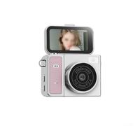 Cámara CCD retro Flip Screen, cámara digital Vlogging Cam Video Regalos para principiantes, adolescentes y estudiantes para proyectos de clase y diarios (plata)