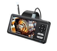 Cámara colonoscopio profesional con pantalla doble, cinco rotaciones de 180°, flexible, para investigar tuberías, inspección de pared, ABS, fibra industrial