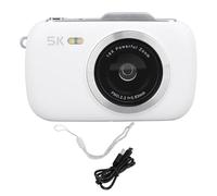 Cámara Compacta 5K 80MP Cámara con Zoom Digital para Fotos Pantalla IPS de 2,8 Pulgadas Grabación de Fotografía Viajes Al Aire Libre (White)