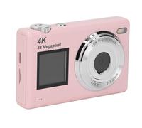 Cámara Compacta de Apuntar y Disparar, Pantalla Frontal de 1,4 Pulgadas Cámara de Vlogging 4K Zoom Digital de 16X Antivibración para Viajar (Pink)
