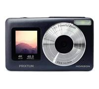 PRIXTON Cámara Digital Horizon DC915 con Pantalla Dual, Resolución 4K 48MP, Zoom 18X, Autonomía 120 min, Tarjeta SD hasta 64GB