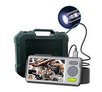 Cámara con pantalla de 5 pulgadas, cámara de inspección de doble lente 1080P con LED IP67, cámara de serpiente impermeable con zoom, tarjeta TF de 32 GB, inspección de tuberías