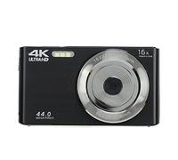 Cámara con Zoom Digital 16X para Fotografía de Viajes, Cámara 4K de 44 MP con Pantalla de 2,8 Pulgadas, Cámara HD con Carcasa de Plástico a Prueba de Golpes para Fotografía para (Negro)
