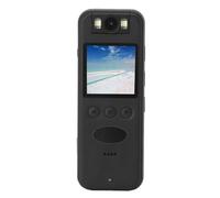 Cámara Corporal con Grabación de Vídeo y Audio, Cámaras Panorámicas HD de 2 K para Uso Corporal, Portátil, Lente Giratoria de 180 Grados con Pantalla, Cámaras para Montar en
