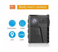 Cámara corporal, Mini grabadora de vídeo M852, cámara corporal de policía, cámara de grabación bidireccional con función de alarma de emergencia,Detección de movimiento(128GB)