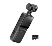 Cámara corporal WiFi 4K, videocámara de mano, estabilización, lente giratoria de 180 grados con pantalla LCD para cámara al aire libre