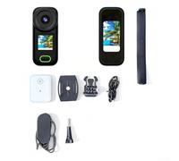 Cámara de acción 4K, grabadora POV compacta manos libres con fotos de 12MP y micrófono integrado para cascos de ciclismo o motocicleta (negro)