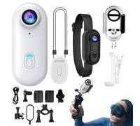Cámara de acción de pulgadas - Resolución 4K Mini cámara Body, camé ra Collar Portátil, Dispositivo Rotativo Magnético de 360 grados | Cámara para Aventuras de Esquí, Diseño Portátil Compacto Fácil