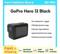 Cámara de Acción GoPro Hero12, videocámara deportiva con casco, color negro, hypersmoot6.0, 5,3 k60 fps, vídeo de 27MP, Go Pro 12 HERO12 BLACK(No SD)