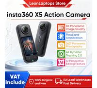 Cámara de acción insta360 X5 8K resistente al agua 49 pies 360 con sensores de 1/1,28 "48MP 8K 360 HDR Video 72MP 5nm AI Chip 185Min de duración de la batería Polar Night Black
