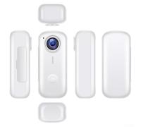 Cámara de acción magnética portátil 2K, batería de 650 mAh, tarjeta TF de 128 GB para pasear mascotas, trabajo de viaje, actividades, negro (blanco)