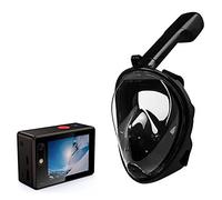 Cámara de acción máscara de esnórquel de cara completa, 4 K carga Wifi subacuática 30 M Eis cámara anti-sacudida con control remoto, funda impermeable y kit de accesorios de montaje