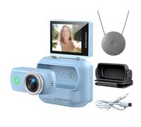 Cámara de acción panorámica compacta con antivibración, WiFi y soporte magnético, HD del tamaño del pulgar para videocámara para aventuras al aire libre, ciclismo y viajes, varios colores (azul)