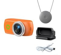 Cámara de acción panorámica compacta con antivibración, WiFi y soporte magnético, HD del tamaño del pulgar para videocámara para aventuras al aire libre, ciclismo y viajes, varios colores (naranja)