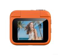 Cámara de acción Y360 Grabadora de video 4K con pantalla abatible ajustable y soporte de correa para el pecho para imágenes POV inmersivas y vlogging diario (naranja)