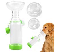 Cámara de Aerosol para Mascotas,Inhaler de Gato Inhaler portátil,Cámara inhalación para Gatos Perros,Espaciador inhalador Mano,máscaras 2 tamaños,con la Respiración y la Administración (Verde)