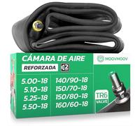 Cámara de Aire Moto 18 Pulgadas Reforzada MoovMoov para Neumáticos 5.00-18, 5.10-18, 5.25-18, 5.50-18, 140/90-18, 150/70-18, 150/80-18 y 160/60-18