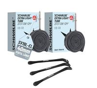 Cámara de Aire Schwalbe 2X para Bicicleta SV19L-EL, 27,5-29 Pulgadas, y 3 desmontadores