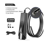 Cámara de Alcantarillado, Cámara de endoscopio wifi de 8 mm IP67 Impermeable WiFi borescope 108 0p HD Cámara de inspección única y dual(3m,4.9MM Dual lens)