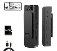 Cámara de Alta Gama, minicámara (con visión Nocturna), WiFi HD 1080P con reducción de Ruido, minicámara Corporal, grabación de Video de 4 a 5 Horas, Plug & Play(WiFi,64G)