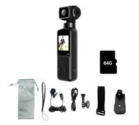 Cámara de aventura 5K con lente giratoria de 270°, 128G/64G/32G, videocámara opcional para entusiastas del aire libre, lente giratoria