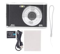 Cámara de bolsillo de 48 MP 4K Ultra HD de doble lente de enfoque automático de 16x, estabilización de imagen, pantalla IPS de 2.4 pulgadas, cámara digital compacta para viajes, graduación (negro)