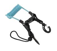 Cámara de Buceo Lanyard de liberación rápida de Acero Inoxidable Camina de cámara en Espiral en Espiral con Gancho rotativo para fotografía submarina Pesca de Buceo TPU Wrapping (Azul del Lago)