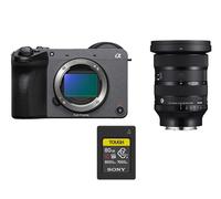 Cámara de cine SONY ILME-FX2 de 33 MP • Objetivo artístico Sigma 24-70 mm f/2,8 DG DN II (Sony E) • Sony Tough CFexpress tipo A de 80 GB y 800 MB/s nuevo