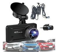 Cámara de coche delantera y trasera, grabadora inalámbrica de visión nocturna 4K, cámara de video de pantalla de 3.94 pulgadas delantera y trasera, para grabación de estacionamiento de vehículos