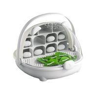 Cámara de crecimiento de gusanos de seda transpirable, caja de cría transparente, fácil de transportar con asa para transporte seguro, jaula de hábitat de gusanos de seda