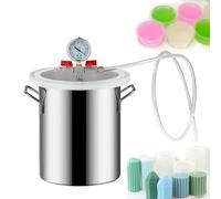 Cámara de desgasificación al vacío con barril de acero inoxidable y manómetro para una desespumación eficiente en aplicaciones de epoxi, yeso y silicona