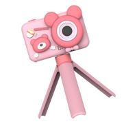 Cámara de doble lente de alta definición para niños, soporte ajustable, diseño de oso de dibujos animados, juguete para niños, fotografía, creatividad, fotografía creativa, cumpleaños, niños y niñas