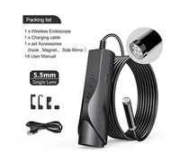 Cámara de endoscopio wifi de 8 mm IP67 Impermeable WiFi borescope 108 0p HD Cámara de inspección única y dual,Visión Nítida(1m,5.5mm single lens)
