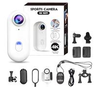 Cámara de equitación Ionicswift: Nueva cámara Deportiva portátil 4K con Clip y Soporte magnéticos, Ideal for Ciclismo, Viajes, Buceo y Aventuras al Aire Libre.(White,4k)