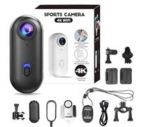 Cámara de equitación Ionicswift: Nueva cámara Deportiva portátil 4K con Clip y Soporte magnéticos, Ideal for Ciclismo, Viajes, Buceo y Aventuras al Aire Libre.(Black,4k)