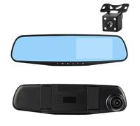 Cámara de espejo retrovisor para seguridad vehicular, sistema de cámara de salpicadero con doble cámara y grabación Full HD 1080p, sensor G